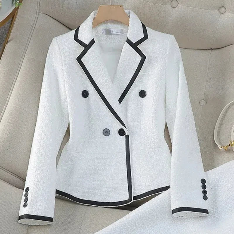 Occupational Blazer and Fishtail Skirt Temperament Slim Skinny Attire-Wear To Work Sets-Arimonz-Only Blazer White-S-Arimonz
