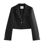 Office Lady Temperament Short Single Button Blazer Full Length Trouser-Wear To Work Sets-Arimonz-Black blazer-XS-Arimonz