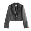 Office Lady Temperament Short Single Button Blazer Full Length Trouser-Wear To Work Sets-Arimonz-Grey blazer-XS-Arimonz