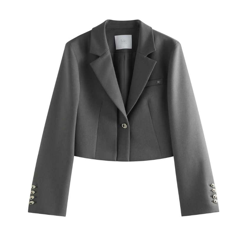 Office Lady Temperament Short Single Button Blazer Full Length Trouser-Wear To Work Sets-Arimonz-Grey blazer-XS-Arimonz