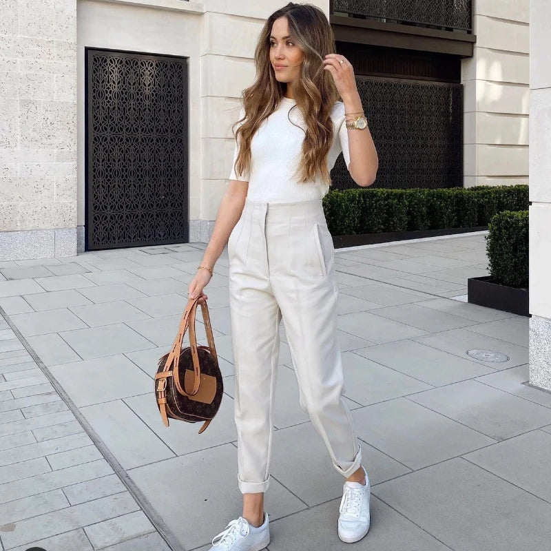 Office Wear High waist Pants Formal Pant Office outfits Pencil Trouser-Pants-Arimonz-Arimonz