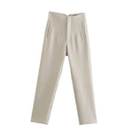 Office Wear High waist Pants Formal Pant Office outfits Pencil Trouser-Pants-Arimonz-Beige-S-Arimonz