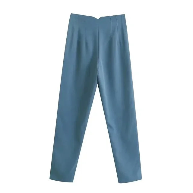 Office Wear High waist Pants Formal Pant Office outfits Pencil Trouser-Pants-Arimonz-Blue-S-Arimonz