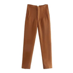 Office Wear High waist Pants Formal Pant Office outfits Pencil Trouser-Pants-Arimonz-Brown-S-Arimonz