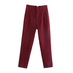 Office Wear High waist Pants Formal Pant Office outfits Pencil Trouser-Pants-Arimonz-Claret-S-Arimonz