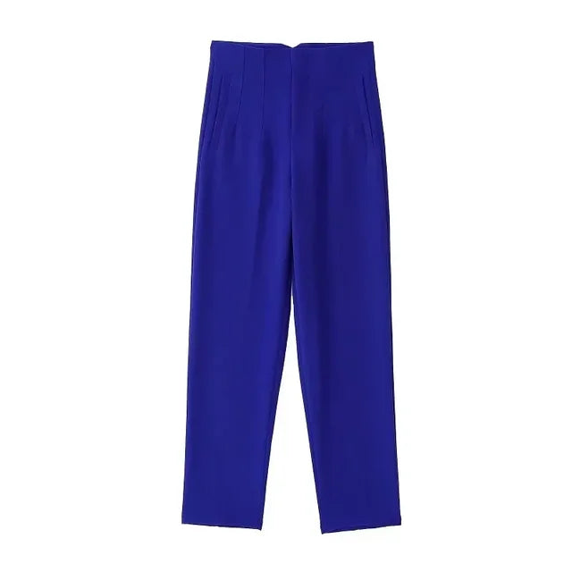 Office Wear High waist Pants Formal Pant Office outfits Pencil Trouser-Pants-Arimonz-DEEP BLUE-S-Arimonz