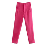 Office Wear High waist Pants Formal Pant Office outfits Pencil Trouser-Pants-Arimonz-Fuchsia-S-Arimonz