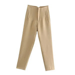 Office Wear High waist Pants Formal Pant Office outfits Pencil Trouser-Pants-Arimonz-Khaki-S-Arimonz