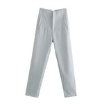 Office Wear High waist Pants Formal Pant Office outfits Pencil Trouser-Pants-Arimonz-Light Blue-S-Arimonz