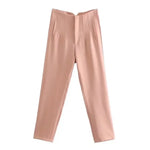 Office Wear High waist Pants Formal Pant Office outfits Pencil Trouser-Pants-Arimonz-Orange Pink-S-Arimonz