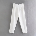 Office Wear High waist Pants Formal Pant Office outfits Pencil Trouser-Pants-Arimonz-WHITE-S-Arimonz