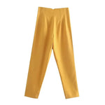 Office Wear High waist Pants Formal Pant Office outfits Pencil Trouser-Pants-Arimonz-Yellow-S-Arimonz