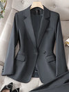 Office Wear Women Blazer Suits Elegant Casual Blazer 2 Piece Set-Wear To Work Sets-Arimonz-Arimonz