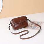 Oil Wax Cowhide Leather Cross Body Versatile Shoulder Shell Hand Bag-Handbags-Arimonz-Coffee-24x10x 14 cm/ 9.44x3.93x5.51 inches-Arimonz