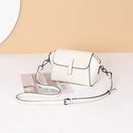 Oil Wax Cowhide Leather Cross Body Versatile Shoulder Shell Hand Bag-Handbags-Arimonz-Dirty White-24x10x 14 cm/ 9.44x3.93x5.51 inches-Arimonz
