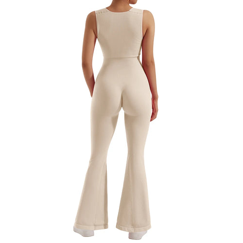 One-piece Women Bodycon Jumpsuit Long Sleeve Square Neck Romper-Casual Jumpsuits & Rompers-Arimonz-Arimonz