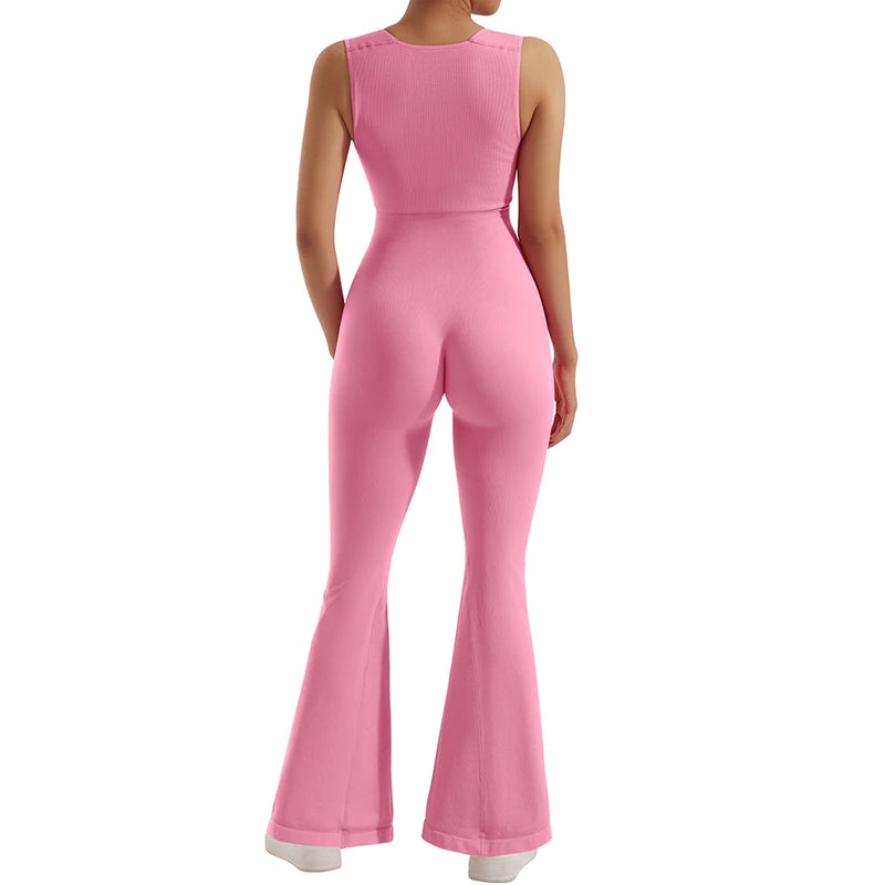 One-piece Women Bodycon Jumpsuit Long Sleeve Square Neck Romper-Casual Jumpsuits & Rompers-Arimonz-Arimonz