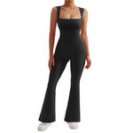 One-piece Women Bodycon Jumpsuit Long Sleeve Square Neck Romper-Casual Jumpsuits & Rompers-Arimonz-Arimonz
