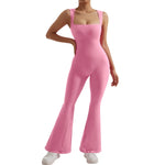 One-piece Women Bodycon Jumpsuit Long Sleeve Square Neck Romper-Casual Jumpsuits & Rompers-Arimonz-Arimonz