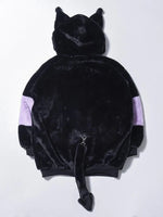 Oversized Faux Fur Coat Women Cute Fluffy Jacket Hoodie with Bunny Ear-Fuzzy Jackets-Arimonz-Arimonz