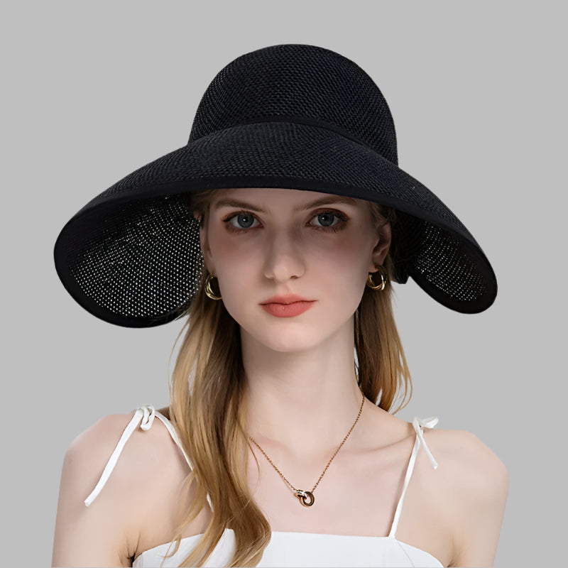 Oversized Floppy Large Brim Straw Hat Foldable Bowknot Protection Cap-Summer Hats-Arimonz-Arimonz