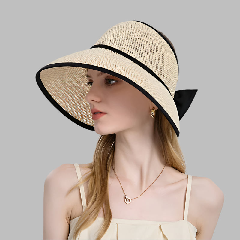 Oversized Floppy Large Brim Straw Hat Foldable Bowknot Protection Cap-Summer Hats-Arimonz-Arimonz