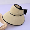 Oversized Floppy Large Brim Straw Hat Foldable Bowknot Protection Cap-Summer Hats-Arimonz-beige-56-60cm/22-23"-Arimonz