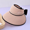 Oversized Floppy Large Brim Straw Hat Foldable Bowknot Protection Cap-Summer Hats-Arimonz-pink-56-60cm/22-23"-Arimonz