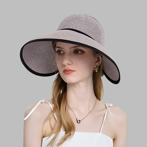 Oversized Floppy Large Brim Straw Hat Foldable Bowknot Protection Cap-Summer Hats-Arimonz-Arimonz
