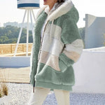 Oversized Plush Hooded Jacket Women’s Warm Winter Streetwear Coat-Fuzzy Jackets-Arimonz-Green-S-Arimonz