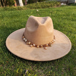 Painted Suede Fedora Hat Panama Spring Autumn Fashion Wide Brim Hat-Hats-Arimonz-11-56-58CM/22"-Arimonz