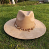 Painted Suede Fedora Hat Panama Spring Autumn Fashion Wide Brim Hat-Hats-Arimonz-Arimonz