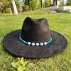 Painted Suede Fedora Hat Panama Spring Autumn Fashion Wide Brim Hat-Hats-Arimonz-Arimonz