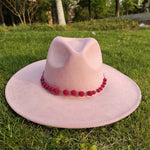 Painted Suede Fedora Hat Panama Spring Autumn Fashion Wide Brim Hat-Hats-Arimonz-17-56-58CM/22"-Arimonz