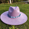 Painted Suede Fedora Hat Panama Spring Autumn Fashion Wide Brim Hat-Hats-Arimonz-Arimonz
