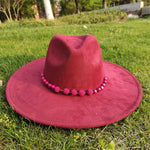 Painted Suede Fedora Hat Panama Spring Autumn Fashion Wide Brim Hat-Hats-Arimonz-19-56-58CM/22"-Arimonz