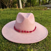 Painted Suede Fedora Hat Panama Spring Autumn Fashion Wide Brim Hat-Hats-Arimonz-Arimonz
