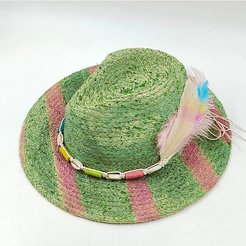 Painted Suede Fedora Hat Panama Spring Autumn Fashion Wide Brim Hat-Hats-Arimonz-22-56-58CM/22"-Arimonz