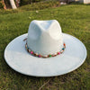 Painted Suede Fedora Hat Panama Spring Autumn Fashion Wide Brim Hat-Hats-Arimonz-Arimonz