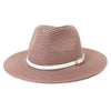 Panama Straw Hat with Belt Cowboy Style Men Women Summer Hat-Summer Hats-Arimonz-light dousha-58cm/22"-Arimonz