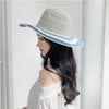 Panshi Handmade Paper Straw Sun Hat Fedora Jazz Wide Brim Beach Hat-Summer Hats-Arimonz-Arimonz