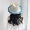 Panshi Handmade Paper Straw Sun Hat Fedora Jazz Wide Brim Beach Hat-Summer Hats-Arimonz-Arimonz