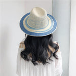 Panshi Handmade Paper Straw Sun Hat Fedora Jazz Wide Brim Beach Hat-Summer Hats-Arimonz-Arimonz