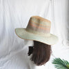 Panshi Handmade Paper Straw Sun Hat Fedora Jazz Wide Brim Beach Hat-Summer Hats-Arimonz-Aqua Green 7.5cm/3"-M 56-58cm/22"-Arimonz