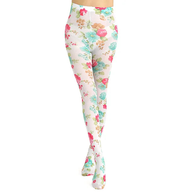 Pantyhose Women Tights Leopard Print Flowers Butterfly Pantyhose-Socks & Tights-Arimonz-3-one size-Arimonz
