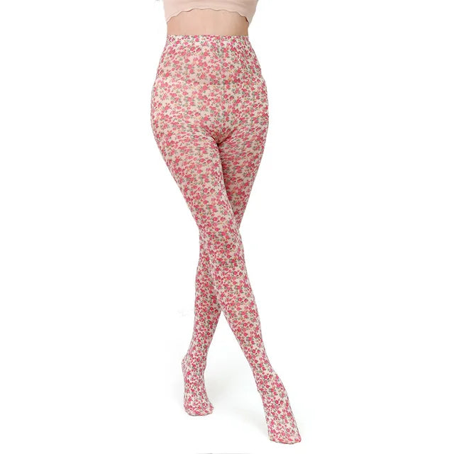 Pantyhose Women Tights Leopard Print Flowers Butterfly Pantyhose-Socks & Tights-Arimonz-5-one size-Arimonz