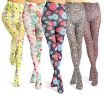 Pantyhose Women Tights Leopard Print Flowers Butterfly Pantyhose-Socks & Tights-Arimonz-Arimonz