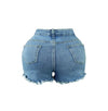 Pearl Rhinestone Chain Casual Denim Shorts Streetwear Summer Shorts-Denim Shorts-Arimonz-Arimonz