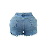 Pearl Rhinestone Chain Casual Denim Shorts Streetwear Summer Shorts-Denim Shorts-Arimonz-Arimonz