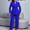 Peplum Top and High-Waist Pants Set Elegant Office Wear Matching Set-Wear To Work Sets-Arimonz-Arimonz